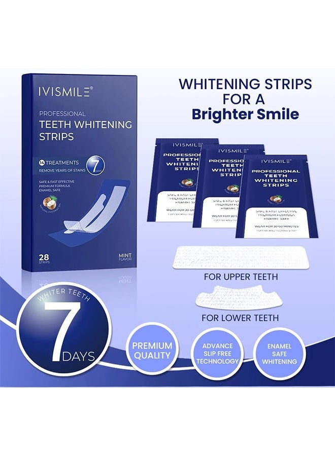 IVISMILE 28 Pcs 5D Teeth Whitening Kit, Teeth Whitening Strips for Sensitive, Professional Effects, 28 Strips Whitener Safe Whitestrip, Deep Stains Removal Tooth Whitening - Image 5